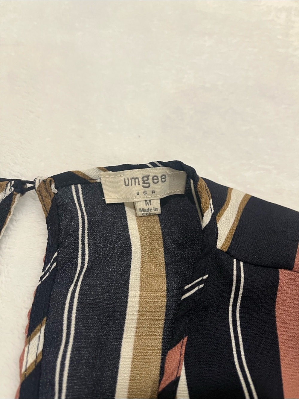 Umgee Striped Ruffled Romper - Size M - Picture 4 of 8